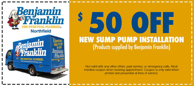 discount on new sump pump instalaltion